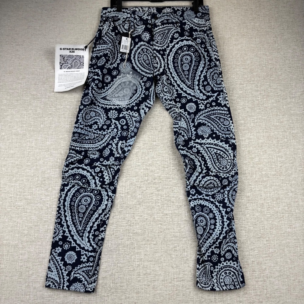 G-Star RAW Elwood 5622 3D Tapered Indian Paisley Jeans Pharrell X25 31x32
